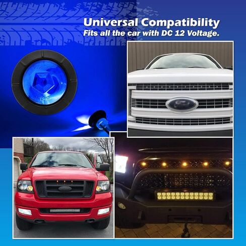 Meerkatt (Pack of 20) 3/4 inch Round Amber LED Flush Mount Kit Lamps 2 Wire Side Combination Marker Indicators Light Truck Trailer Boat Waterproof 12V DC XT-DC in Saudi Arabia