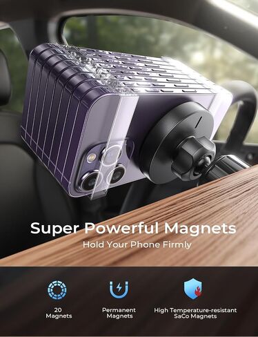 LISEN Wireess Car Charger Vent Phone Holder 15W Magsafe Car Mount Charger Vent Phone Mount for Car Accessories for iPhone 15 Pro Max Plus, Univesal Phone Holder for Car Fits iPhone 14 13 12, Silver in Saudi Arabia