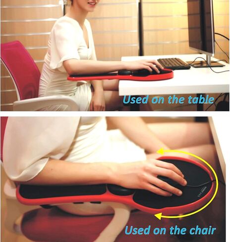 LL-COEUR Arm Support Wrist Rest for Table and Chair, Ergonomic Armrest Desk Extender, Multifunctional Computer Mouse Pad Holder (Black) in Saudi Arabia