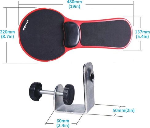 LL-COEUR Arm Support Wrist Rest for Table and Chair, Ergonomic Armrest Desk Extender, Multifunctional Computer Mouse Pad Holder (Black) in Saudi Arabia