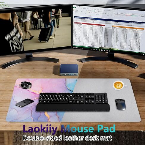 Desk Mat, Desk Pad Dual Leather Sided Desktop Mat for Office and Home, Desk Organization and Accessories Ideal for Large Mouse Pad and Desk Mats on Top of Desks (Purple Marble 31.5"x 15.7") in Saudi Arabia