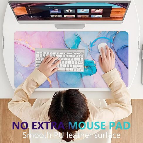 Desk Mat, Desk Pad Dual Leather Sided Desktop Mat for Office and Home, Desk Organization and Accessories Ideal for Large Mouse Pad and Desk Mats on Top of Desks (Purple Marble 31.5"x 15.7") in Saudi Arabia