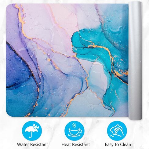 Desk Mat, Desk Pad Dual Leather Sided Desktop Mat for Office and Home, Desk Organization and Accessories Ideal for Large Mouse Pad and Desk Mats on Top of Desks (Purple Marble 31.5"x 15.7") in Saudi Arabia
