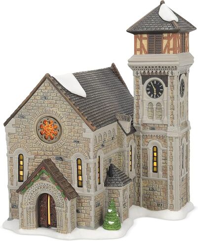 Department 56 Porcelain Dickens Village St. Pancras Old Church Lit Building, 9.25 Inch, Multicolor in Saudi Arabia