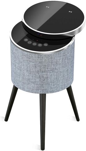 طاولة نهاية منزلية من Soundstream STSW-180MCM-G مع سطح دوار من الزجاج المقسى، ونظام مكبر صوت 5 قنوات، وشحن لاسلكي، ومنفذ شحن USB، وطاولة زاوية ذكية مع صوت محيطي in Kuwait