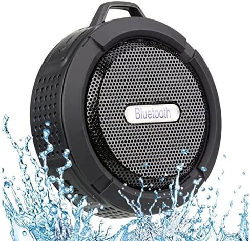 Bluetooth Speakers,Portable Wireless Outdoor Speaker with HD Soun, IPX7 Waterproof Shower Speaker, TWS, Enhanced Bass, 6H Playtime,Built in Mic for Sports, Pool, Beach, Hiking, Camping (Black) in Kuwait