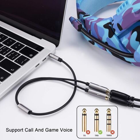 مقسم سماعة رأس ديفينال، مقسم ميكروفون سماعة الرأس، مقسم صوت trrs مقاس 3.5 مم، 1/8 بوصة 4 أقطاب ذكر إلى 2 موصل محول سلك محول أنثى مزدوج 2 حزمة in Kuwait