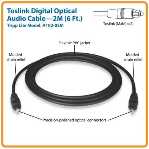 Tripp Lite Toslink Digital Optical SPDIF Audio Cable, 1M (3-ft.) (A102-01M),BLACK,1 meter in Saudi Arabia