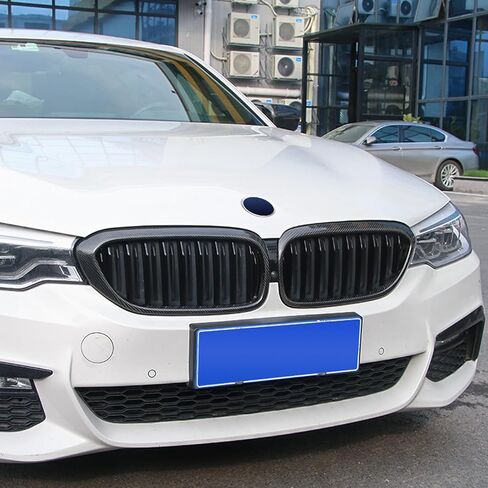 شبكة F10، شبكة شبكية أمامية متوافقة مع BMW 2010-2017 5 Series F10 F11 M5 (شوايات ABS مزدوجة الشرائح باللون الأسود اللامع، قطعتان) in Kuwait