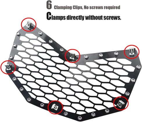 شبكة شبكية من الفولاذ الأسود، شبكة أمامية X3، شبكة ممتصة للصدمات لـ Can-Am Maverick X3 2016 2017 2018 2019 2020 2021 2022 2023 (Mesh Grille-B) in Kuwait