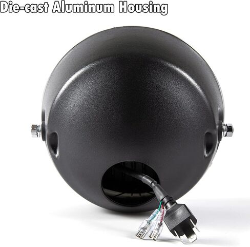 7.5 بوصة دراجة نارية LED مجموعة المصابيح الأمامية جولة دراجة نارية الجبهة كشافات مع ارتفاع منخفض شعاع الأبيض والعنبر DRL in Kuwait