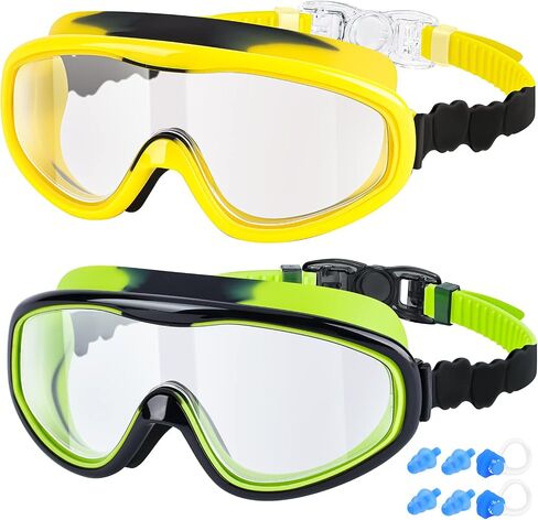 Kids Swim Goggles, 2-Pack Swimming Goggles for Kids, Child From 3-15, Anti Fog Wide View Swim Pool Goggles in Saudi Arabia