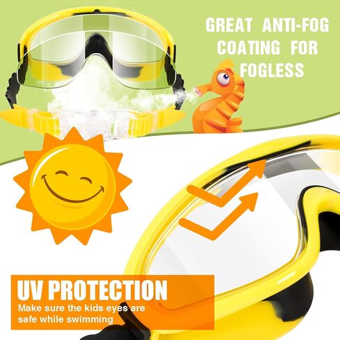 Kids Swim Goggles, 2-Pack Swimming Goggles for Kids, Child From 3-15, Anti Fog Wide View Swim Pool Goggles in Saudi Arabia