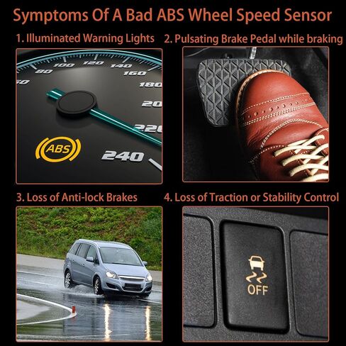 مستشعر سرعة العجلات ABS من جانب الراكب الأمامي الأيمن متوافق مع موديلات مختارة من تويوتا، 2006-2018 RAV4 in Kuwait