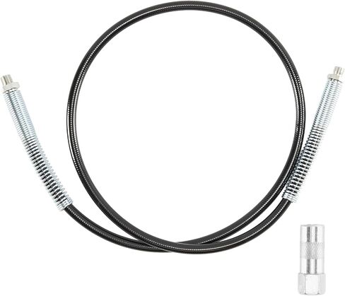 خرطوم مسدس الشحوم وقارنة التوصيل، متوافق مع DEWALT Grease Guns خرطوم مرن تمديد ممتاز 47 بوصة 10000PSI، 1/8''NPT-7/16-28 خرطوم مسدس الشحوم مع قارنة التوصيل in Kuwait