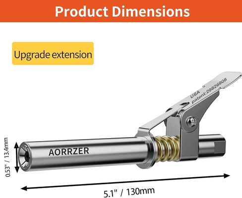 قارنة توصيل مسدس الشحوم - ترقية الوصول الإضافي مقاس XL، مقرنة الشحوم ذات الضغط العالي 14000 رطل لكل بوصة مربعة، متوافقة مع جميع تركيبات NPT مقاس 1/8 بوصة، تحرير سريع لأقفال الشحوم على تركيبات Zerk المريحة in Kuwait