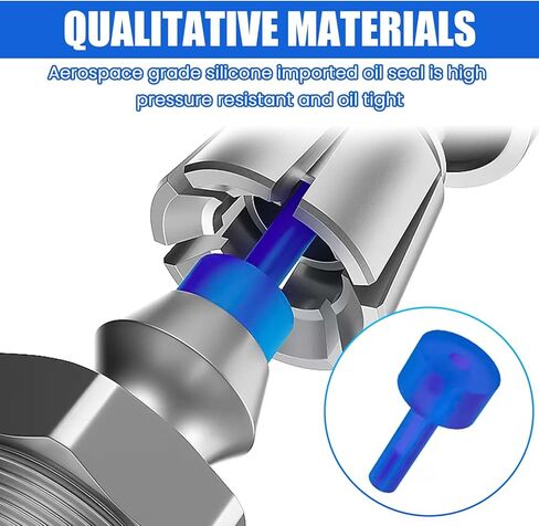 Grease Gun Coupler Kit, Strong Lock on Greases Gun Couplers with 12" Spring Flex Hose, 3 Pieces Grease Fitting, 1 Pieces Grease Sharp Type Nozzle, Quick Release Grease Coupler Accessories in Kuwait