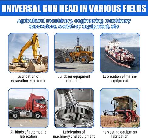 Grease Gun Coupler Kit, Strong Lock on Greases Gun Couplers with 12" Spring Flex Hose, 3 Pieces Grease Fitting, 1 Pieces Grease Sharp Type Nozzle, Quick Release Grease Coupler Accessories in Kuwait