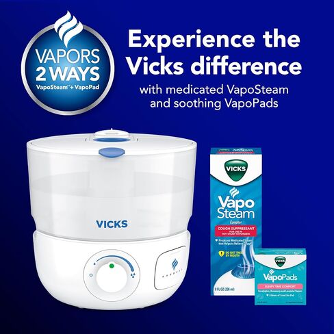 Vicks VapoSteam Medicated Liquid with Camphor, a Cough Suppressant, 8 Oz – VapoSteam Liquid Helps Relieve Coughing, for Use in Vicks Vaporizers and Humidifiers in Saudi Arabia