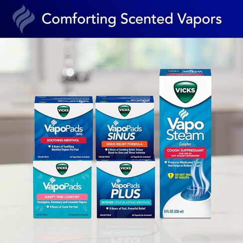 Vicks VapoSteam Medicated Liquid with Camphor, a Cough Suppressant, 8 Oz – VapoSteam Liquid Helps Relieve Coughing, for Use in Vicks Vaporizers and Humidifiers in Saudi Arabia