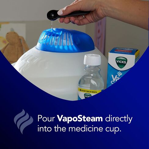 Vicks VapoSteam Medicated Liquid with Camphor, a Cough Suppressant, 8 Oz – VapoSteam Liquid Helps Relieve Coughing, for Use in Vicks Vaporizers and Humidifiers in Saudi Arabia