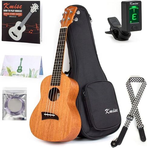 Kmise, 4 Ukulele Soprano Uke Mahogany 21 Inch Ukelele with Beginner Kit (Gig Bag Tuner Strap String Instruction Booklet), 26 inch (MI2169) in Saudi Arabia
