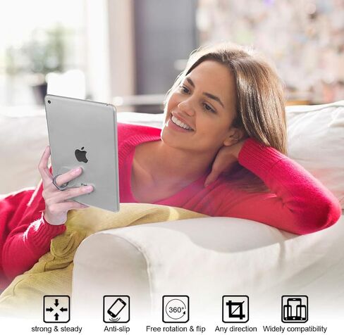 حامل حلقي للهاتف شفاف، قبضة دائرية للهاتف الخلوي، حلقة إصبع شفافة، هواتف iPhone وAndroid المحمولة المتوافقة (3 فضي) in Saudi Arabia