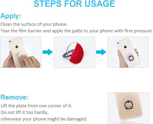 حامل حلقي للهاتف شفاف، قبضة دائرية للهاتف الخلوي، حلقة إصبع شفافة، هواتف iPhone وAndroid المحمولة المتوافقة (3 فضي) in Saudi Arabia