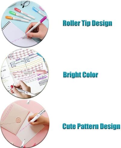 مجموعة أقلام تحديد منحنية ملونة مكونة من 18 قطعة، أقلام تحديد الطوابع مع 6 أطراف منحنية مختلفة الشكل in Kuwait