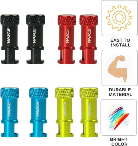 أغطية جذعية قيمة من بريستا مع وظيفة إزالة قلب الصمام، أغطية غبار ساق صمام بريستا بدون أنابيب، أغطية إطارات هوائية للدراجة، خفيفة الوزن، مؤكسدة من الألومنيوم، عالية الأداء، أسود أزرق أخضر أحمر 8 قطع in Kuwait