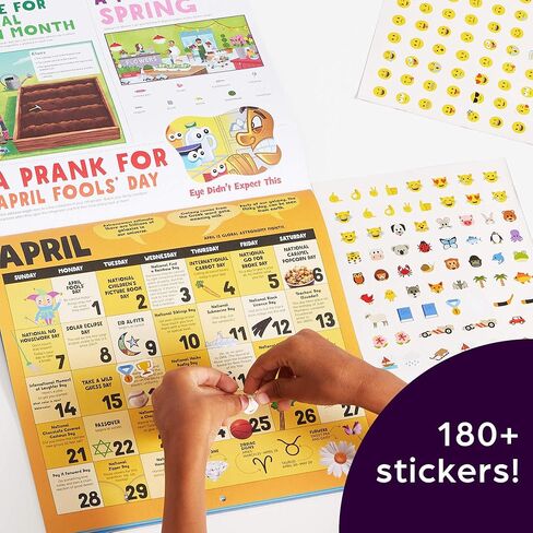 يسلط الضوء على تقويم الحائط المرح لعام 2024 للأطفال in Kuwait