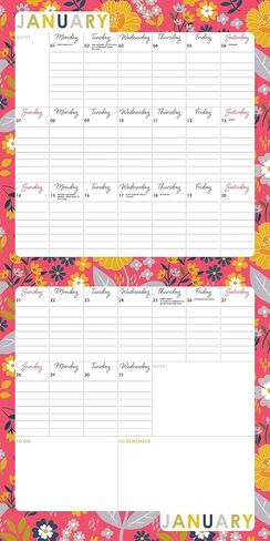 تقويم حائط معلق مربع الذهن لعام 2024 - بدون بلاستيك - مخطط 30.48 سم × 30.48 سم، منظم، المنزل، الأسرة، المشاعر، الأفكار، الجدول الزمني، جدول الأعمال، هدية in Kuwait