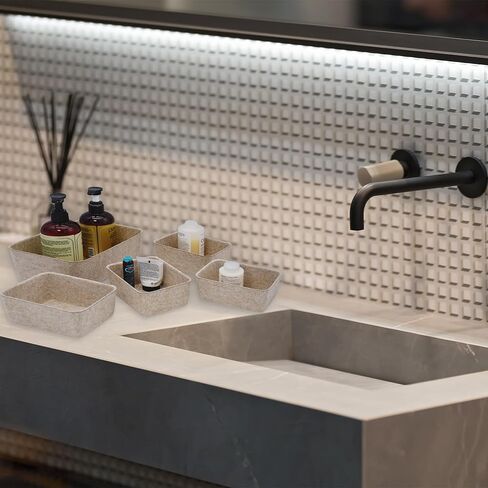 office Drawer organizers bins Deep draw organiser Felt storage bin drawers Desk draw dividers boxes for toys makeup jewelery rolled ties organizing 5 pack (Hot pink) in Kuwait