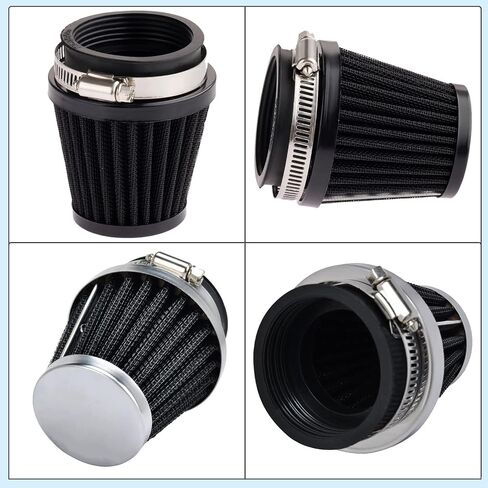 Mtsooning Universal Air Filter, 50mm Motorcycle Cone Intake Breather Cleaner Replacement for ATV Kart Dirt Pit Bike Motorcycle, Scooter, Minibike in Saudi Arabia