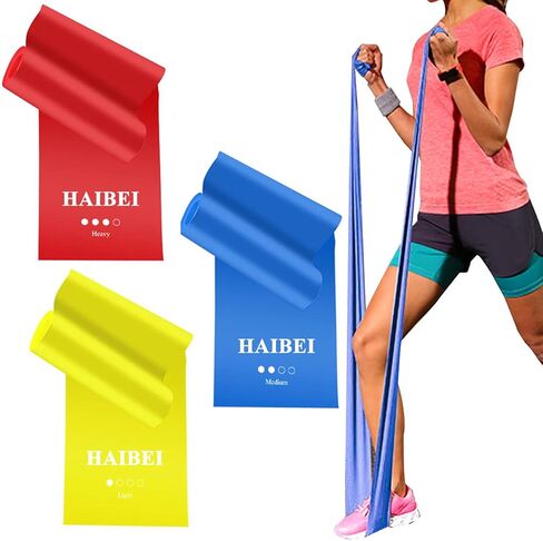 Resistance Bands Set 3 Packs Elastic Exercise Bands for Physical Therapy Tension Band Recovery Band Workout Stretch Bands for Strenght Training Pilates Yoga Arms Upper Body and Shoulders in Kuwait