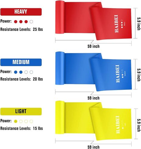 Resistance Bands Set 3 Packs Elastic Exercise Bands for Physical Therapy Tension Band Recovery Band Workout Stretch Bands for Strenght Training Pilates Yoga Arms Upper Body and Shoulders in Kuwait