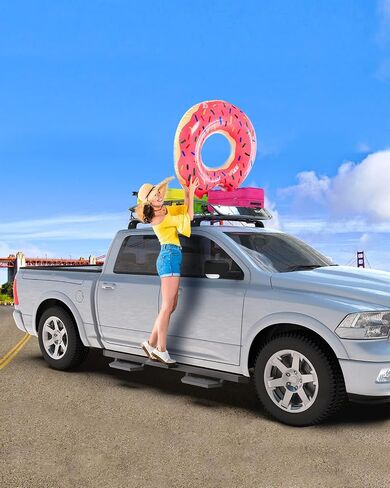 لوحات تشغيل KYX متوافقة مع 2009-2018 Ram 1500 (بما في ذلك 2019-2023 Ram 1500 Classic) كابينة رباعية، 6 بوصات خطوات جانبية منسدلة Ram Nerf Bars ولوحات شاحنات وسكك حديدية in Saudi Arabia