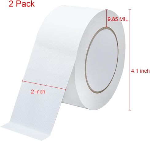 شريط لاصق أبيض مقاوم للماء عالي التحمل، شريط لاصق قوي كبير للإصلاحات الداخلية والخارجية، 40 ياردة × 2 بوصة إجمالي in Kuwait