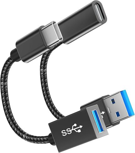 Female USB to USB C, 60W Fast Charging 5Gbps Data Sync USB C to USB 3.0 Adapter, USB Female to USB C Male Cable, OTG USB Adapter for iPhone15 Series for MacBook, Galaxy Note Series in Saudi Arabia