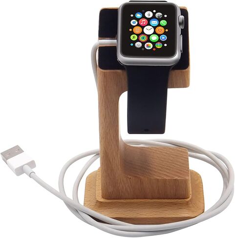 قاعدة شحن خشبية وحامل شاحن من الخيزران متوافقة مع جميع سلاسل Apple Watch SE in Kuwait