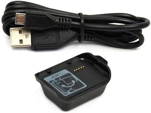 شاحن متوافق مع Gear 2 Neo R381، سلك كابل قاعدة شحن بديل متوافق مع ساعة Samsung Gear 2 Neo R381 الذكية باللون الأسود in Kuwait