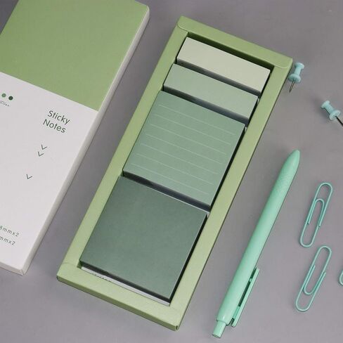 Green Sticky Notes Set, 240 Sheets Lined Pastel Sticky Note Pads, Portable Macaron Sticky Notes, 240 Sheets Self-Stick Index Tabs Flag Organizer for Planner, Bullet Journal, Calendar (Avocado Green) in Saudi Arabia