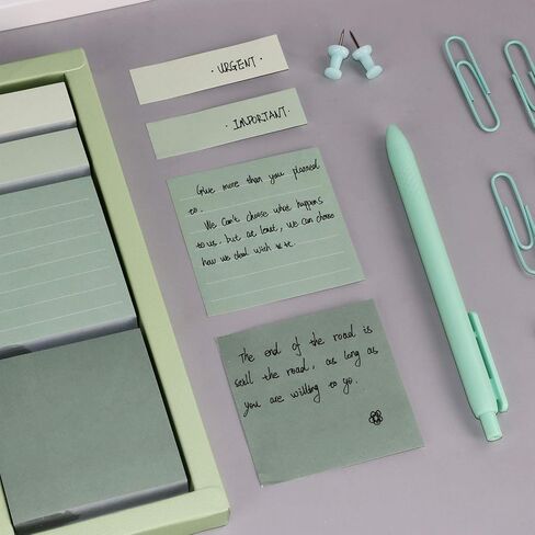 Green Sticky Notes Set, 240 Sheets Lined Pastel Sticky Note Pads, Portable Macaron Sticky Notes, 240 Sheets Self-Stick Index Tabs Flag Organizer for Planner, Bullet Journal, Calendar (Avocado Green) in Saudi Arabia