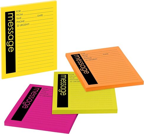Post-it Super Sticky Lined Notes, Telephone Message, 4 Sticky Note Pads, 4 x 5 in., School Supplies for Students, Ideal for Textbooks, Notebooks, Walls and Vertical Surfaces, Energy Boost Collection in Saudi Arabia