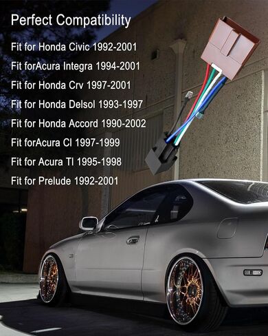 Main Relay Conversion Kit Compatible with Honda Civic CRV Accord Delsol Acura Integra A cura Cl TI Prelude 1990-2002, Relay Wiring Kit 4 Pin 5 Wire Harness with Switch in Saudi Arabia