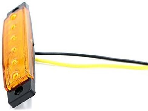 TMH 10 قطع 3.8 بوصة خط رفيع 6 مصابيح LED جانبية للمقطورة الكهرمانية مصابيح LED عالمية لشاحنات فان الشاحنات الثقيلة RVs قارب قافلة مقاومة للصدمات سطح محكم الغلق 12 فولت تيار مستمر in Kuwait