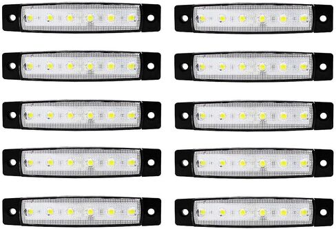 TMH 10 قطع 3.8 بوصة خط رفيع 6 مصابيح LED جانبية للمقطورة الكهرمانية مصابيح LED عالمية لشاحنات فان الشاحنات الثقيلة RVs قارب قافلة مقاومة للصدمات سطح محكم الغلق 12 فولت تيار مستمر in Kuwait