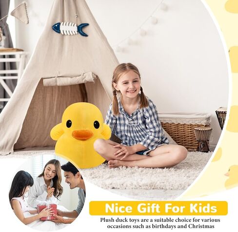 Leyndo 2 Pcs Giant Plush Yellow Duck Soft Stuffed Animal Toy Duck Stuffed Plush Pillow Huggable Animal Dolls Play Set Toy for Boys Girls Birthday Gift Party Sofa Decoration(7.9 Inch) in Kuwait