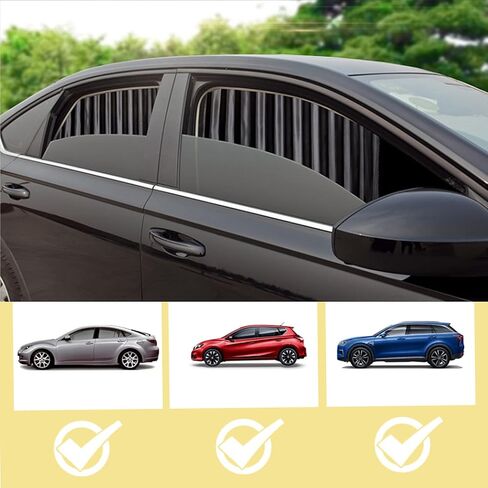 4 Pcs Car Curtains, Pack Slidable Car Side Window Sun Shades Privacy Block Light for Breastfeeding, Taking A Nap, Changing Clothes, Camping (Black) in Saudi Arabia