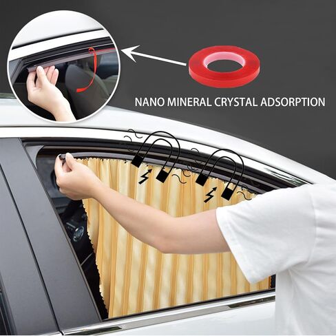 4 Pcs Car Curtains, Pack Slidable Car Side Window Sun Shades Privacy Block Light for Breastfeeding, Taking A Nap, Changing Clothes, Camping (Black) in Saudi Arabia